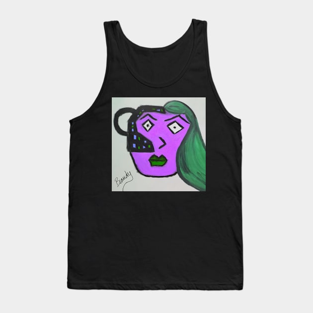 Purple Robot Lady Tank Top by Blue Closet